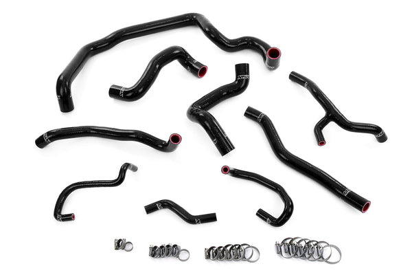HPS Performance High Temp Reinforced Silicone Radiator Heater Water Pump and Expansion Tank Coolant Hose Kit Black 57-1997-BLK