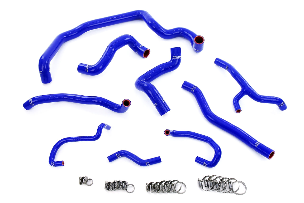 HPS Performance High Temp Reinforced Silicone Radiator Heater Water Pump and Expansion Tank Coolant Hose Kit Blue 57-1997-BLUE