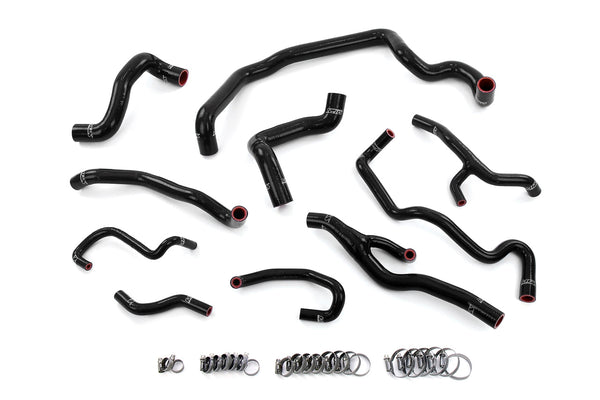 HPS Performance High Temp Reinforced Silicone Radiator Heater Water Pump and Expansion Tank Coolant Hose Kit Black 57-1998-BLK