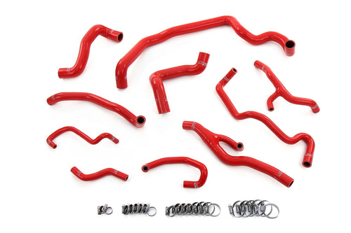 HPS Performance High Temp Reinforced Silicone Radiator Heater Water Pump and Expansion Tank Coolant Hose Kit Red 57-1998-RED