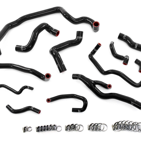 HPS Performance High Temp Reinforced Silicone Radiator Heater Water Pump and Expansion Tank Coolant Hose Kit Black 57-2000-BLK