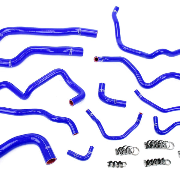 HPS Performance High Temp Reinforced Silicone Radiator and Heater Coolant Hose Kit Blue 57-2004-BLUE