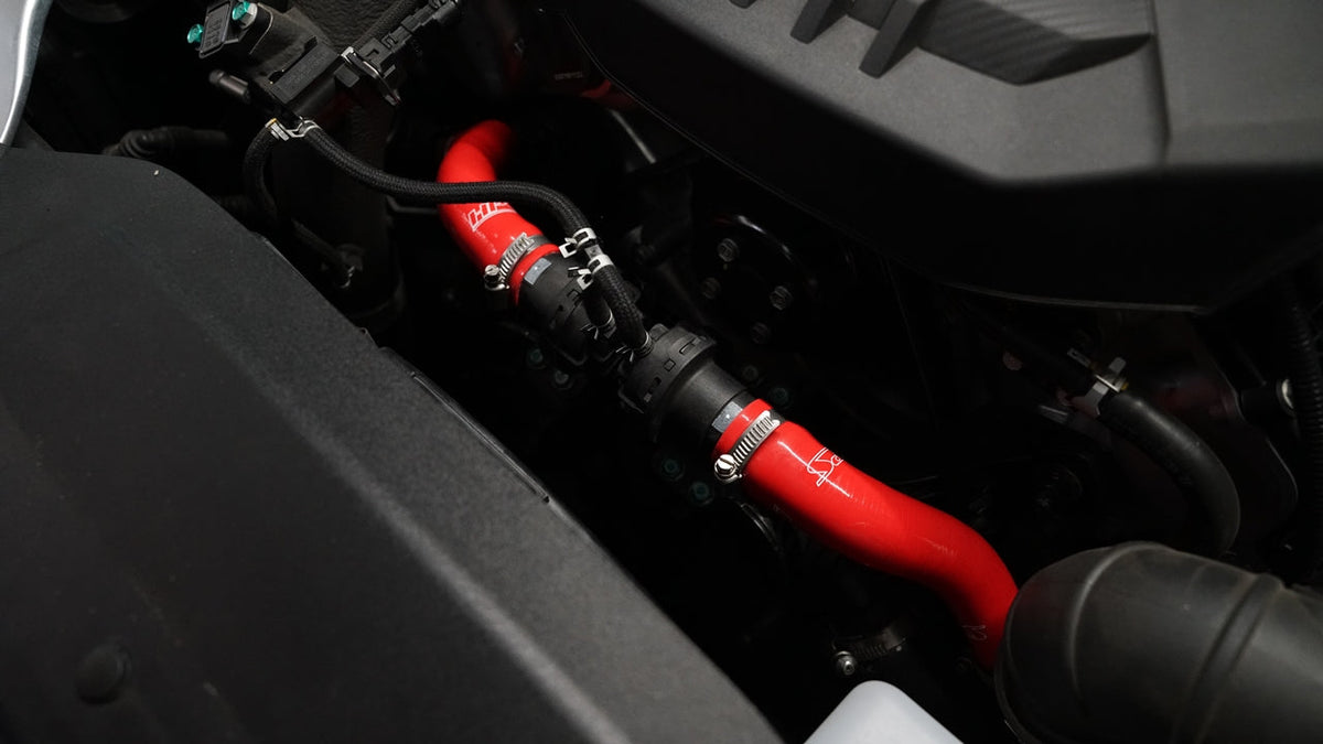 HPS Performance High-Temp Reinforced Silicone Breather BOV Hose Kit (Red) - Genesis G90 Twin / Genesis G80 Twin / Genesis G70 Twin / Kia Stinger Twin / Kia K900 Twin - (2017-2022 / 2018-2020 / 2019-2024 / 2018-2023 / 2019-2020)