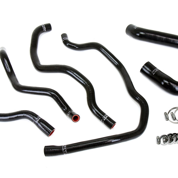 HPS Performance High Temp Reinforced Silicone Radiator and Heater Coolant Hose Kit Black 57-2076-BLK