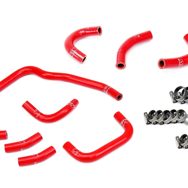 HPS Performance High Temp Reinforced Silicone Oil Cooler and Throttle Body Coolant Hose Kit Red 57-2079-RED