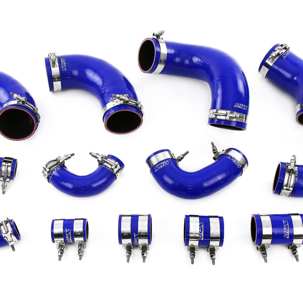 HPS Performance Silicone Intercooler Hose Kit Nissan 1995-1998 Skyline GTR R33 RB26DETT Blue 57-2097-BLUE