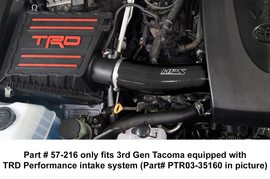 HPS Performance High Temp Reinforced Silicone Air Intake Hose Kit, Black, 57-2126-BLK