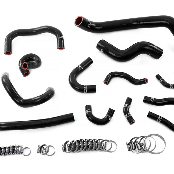 HPS Silicone Radiator Heater and Ancillary Coolant Hose Kit 1995-1998 Nissan Skyline GTR R33 RB26DETT BCNR33 Black 57-2135-BLK