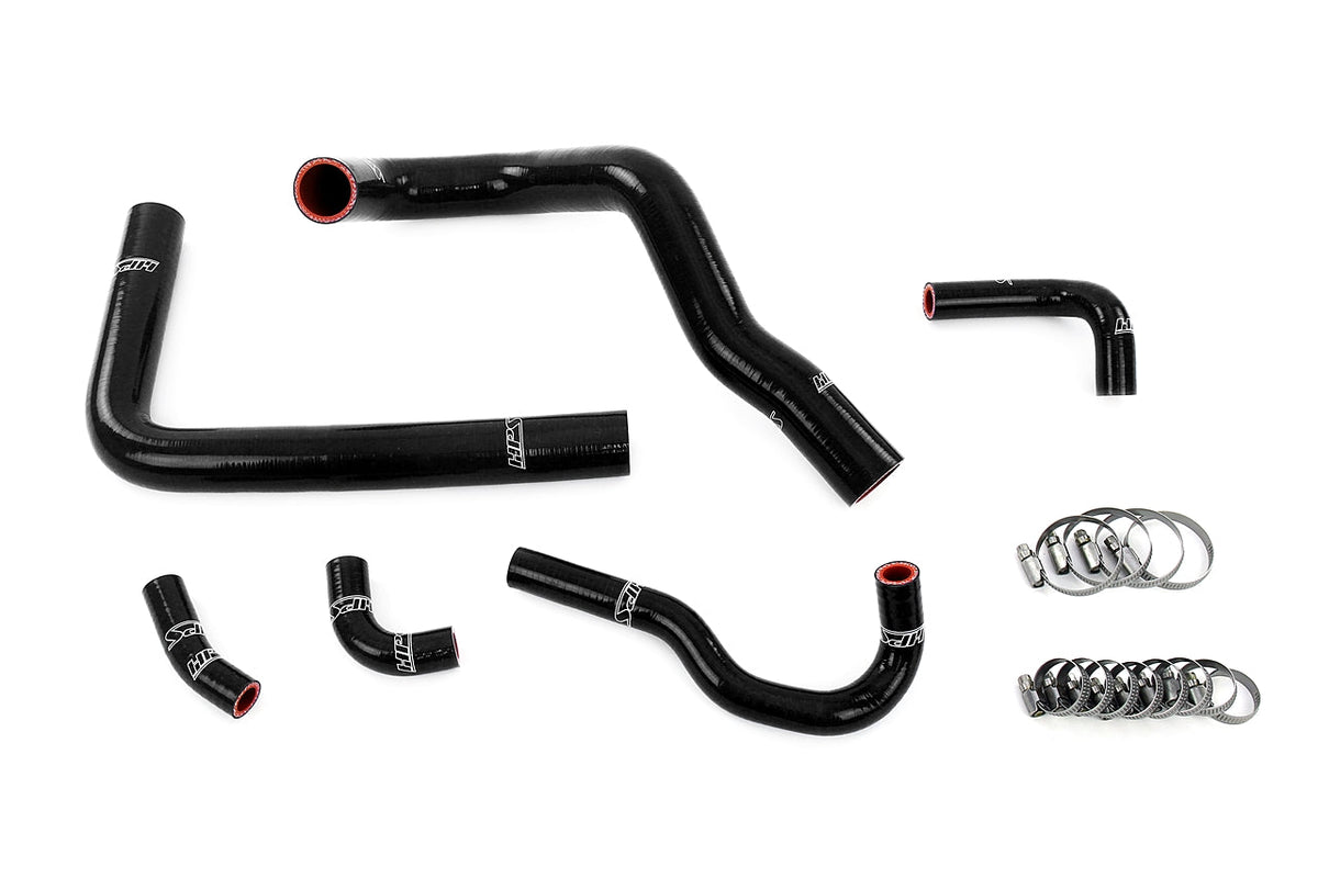 HPS Performance High Temp Reinforced Silicone Radiator and Heater Coolant Hose Kit Black 57-2148-BLK