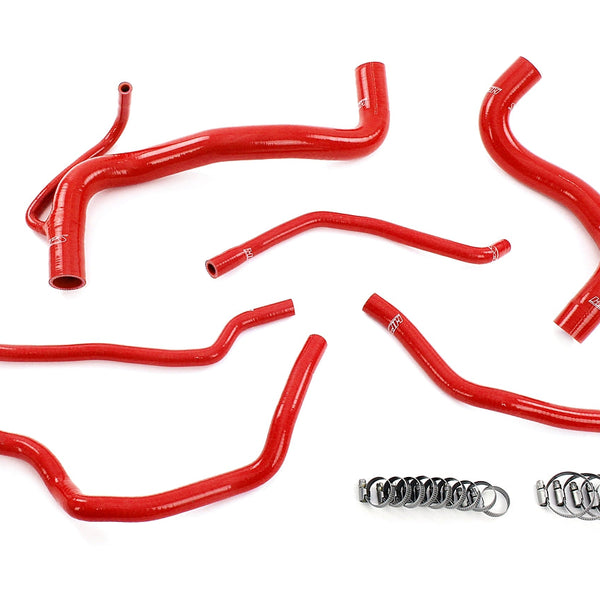 HPS Performance High Temp Reinforced Silicone Radiator Heater and expansion tank Coolant Hose Kit Red 57-2149-RED