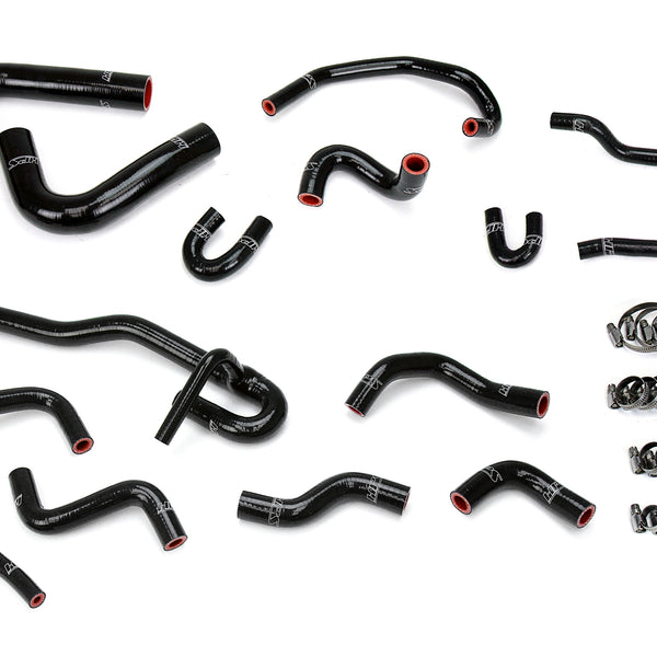 HPS Performance High Temp Reinforced Silicone Radiator and Heater Coolant Hose Kit Black 57-2191-BLK