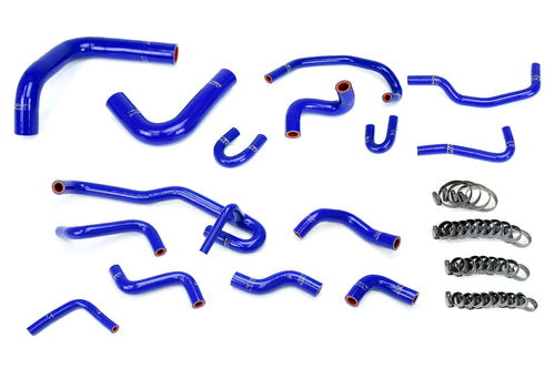 HPS Performance High Temp Reinforced Silicone Radiator and Heater Coolant Hose Kit Blue 57-2191-BLUE