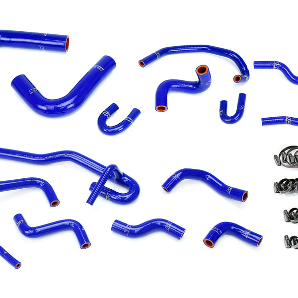 HPS Performance High Temp Reinforced Silicone Radiator and Heater Coolant Hose Kit Blue 57-2191-BLUE