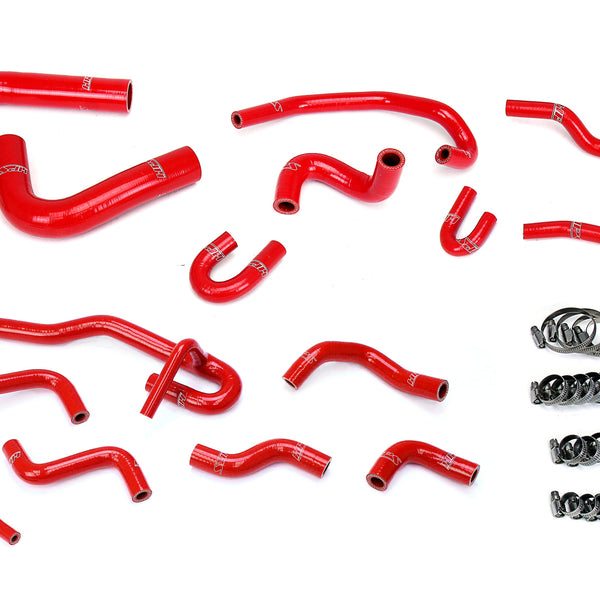 HPS Performance High Temp Reinforced Silicone Radiator and Heater Coolant Hose Kit Red 57-2191-RED