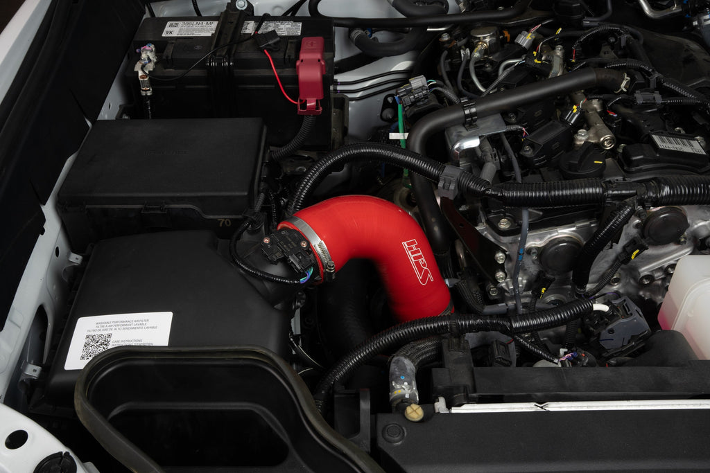 HPS Performance High Temp Reinforced Silicone Air Intake Hose Kit, Red, 57-2207-RED