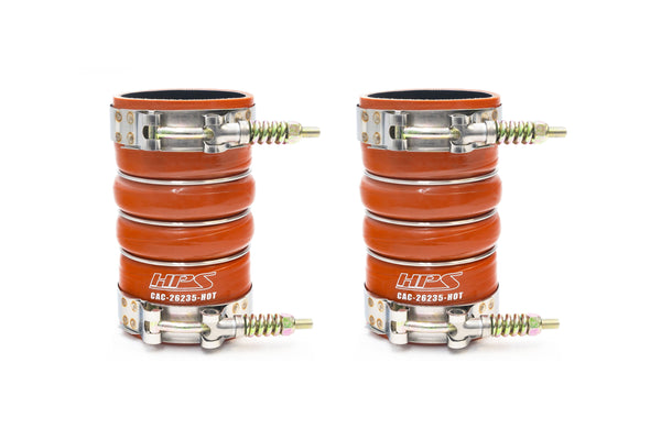 HPS Performance Ultra High Temp Aramid Reinforced Silicone Intercooler Hose Boots Kit Orange 57-2209