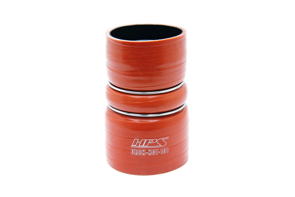 HPS Silicone Intercooler Boot Hose with Clamps, Orange, 57-2226, replace OEM part # 6C34-6C640-BA, 6C3Z-6C640-B, 8C3Z-6W651-A, 6C3Z-6C640-B, 3C34-6C640-CA