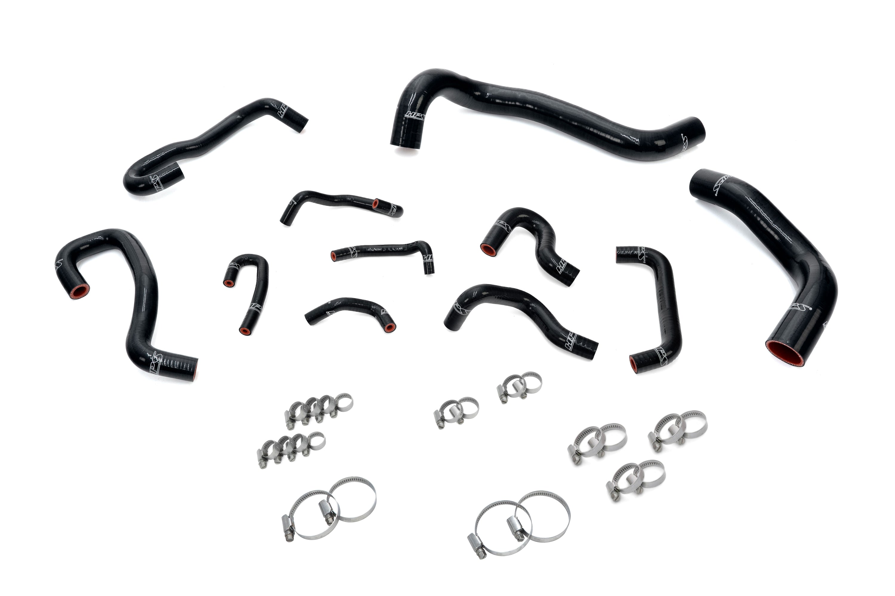 HPS Performance High Temp Reinforced Silicone Radiator Heater and Ancillary Coolant Hose Kit Black 57-2282-BLK