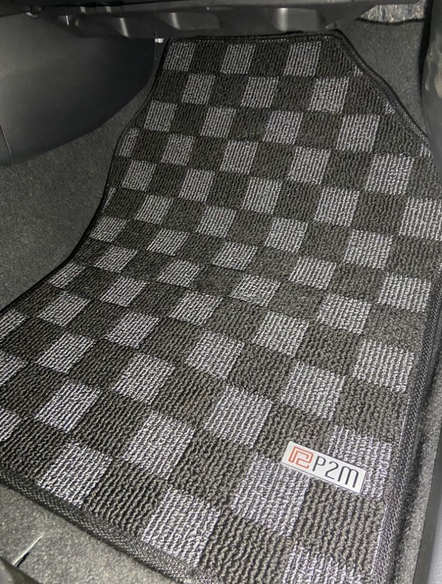 Phase 2 Motortrend (P2M) Checkered Carpet Race Floor Mats - Toyota Prius (XW60) (2023+)