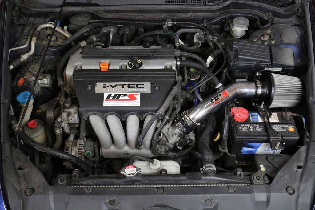 HPS Performance Air Intake Kit with Heat Shield, Polished, 827-173P