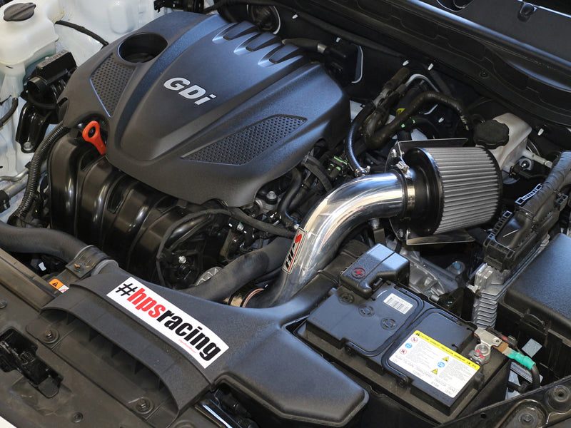 HPS Performance Air Intake Kit with Heat Shield, Polished, 827-267P