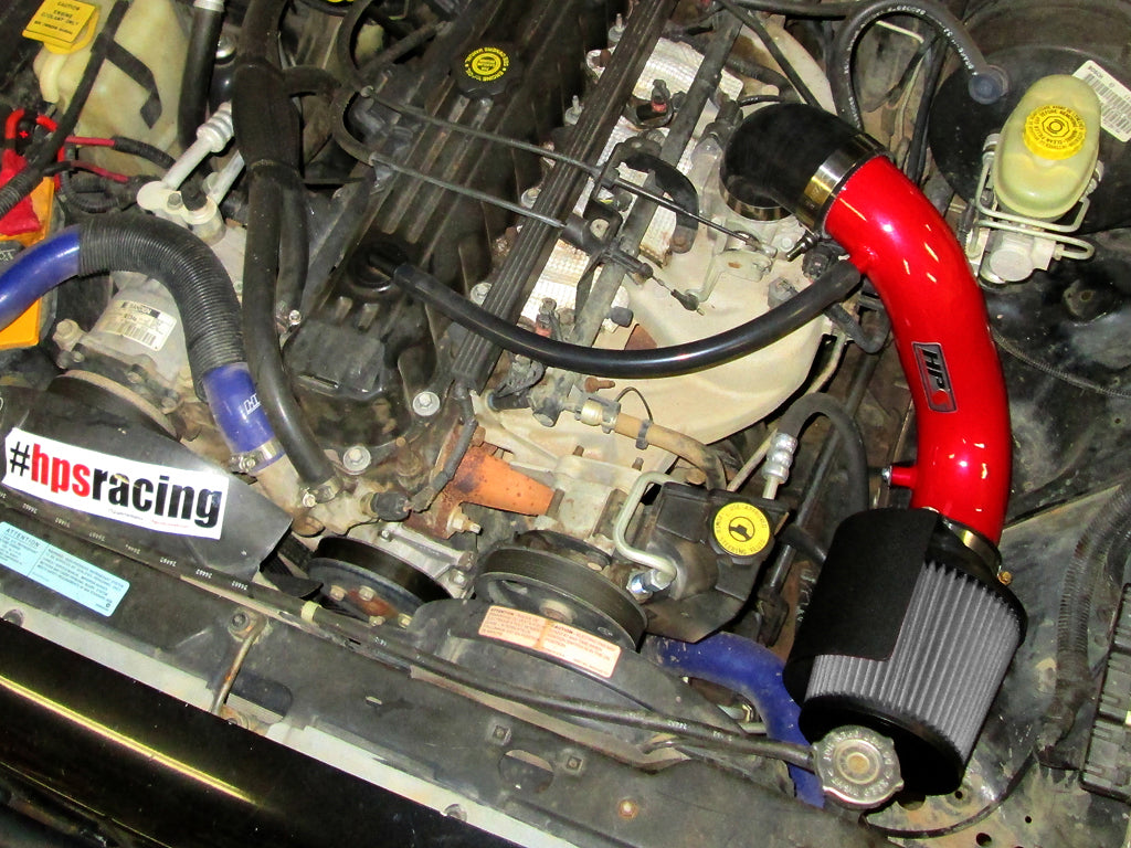 HPS Performance Air Intake Kit with Heat Shield, Red, 827-301R