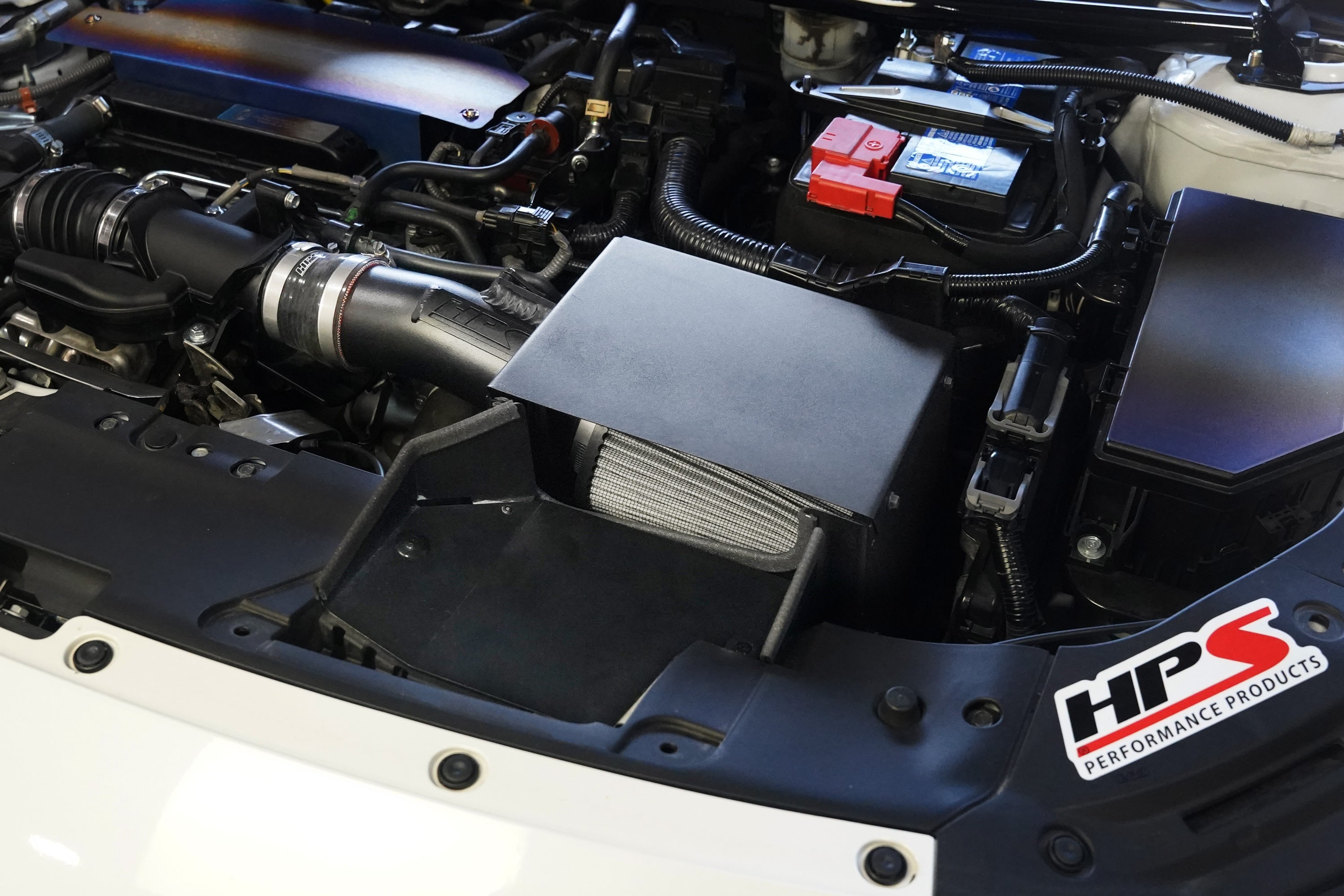 HPS Performance Air Intake Kit with Heat Shield, Red, 827-406R