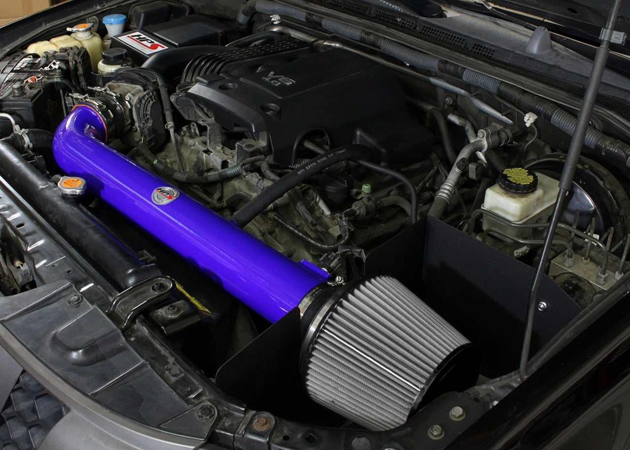 HPS Performance Air Intake Kit with Heat Shield (Blue) - Nissan Frontier / Nissan Pathfinder / Nissan Xterra - (2005-2019 / 2005-2012 / 2005-2015)