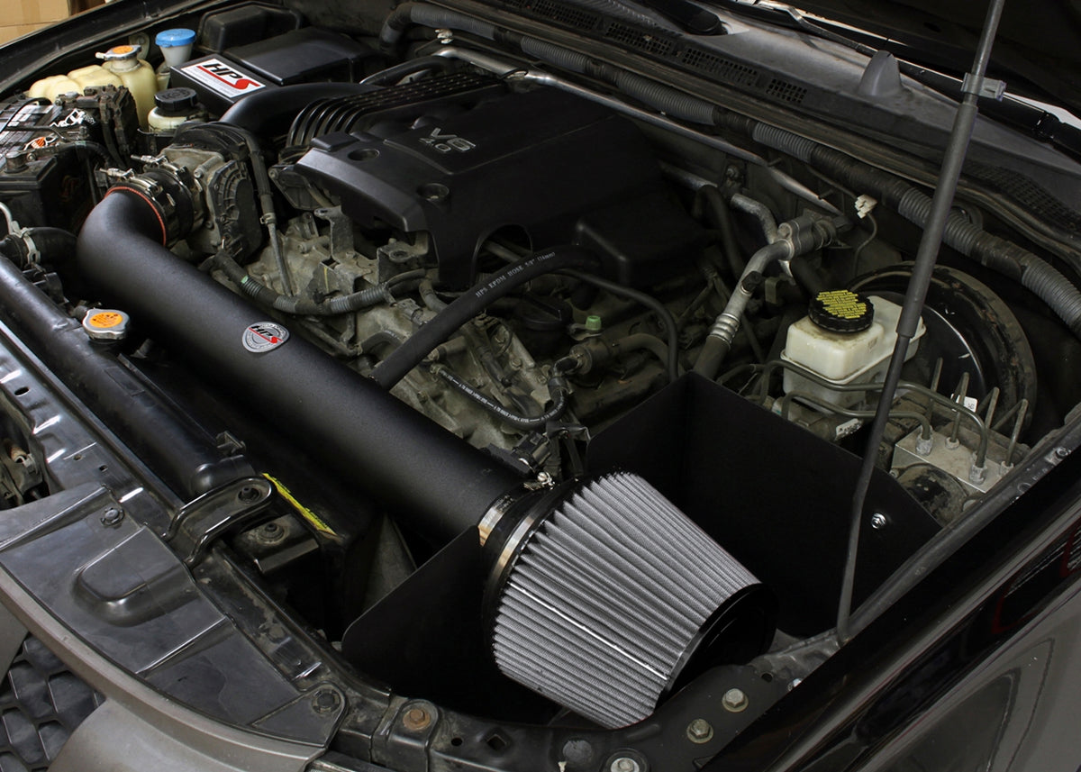 HPS Performance Air Intake Kit with Heat Shield (Black) - Nissan Frontier / Nissan Pathfinder / Nissan Xterra - (2005-2019 / 2005-2012 / 2005-2015)