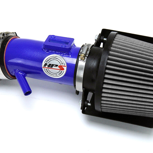HPS Performance Air Intake Kit with Heat Shield Blue 827-572BL