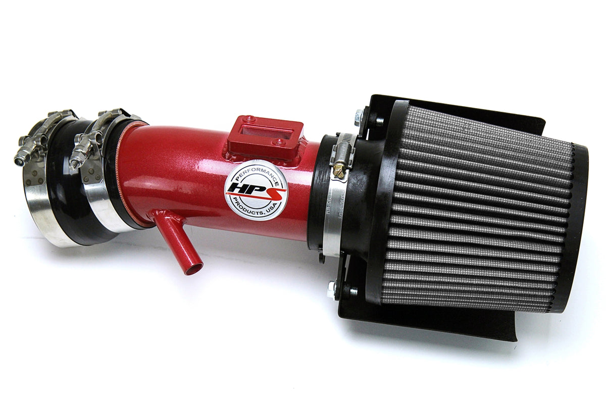 HPS Performance Air Intake Kit with Heat Shield Red 827-572R