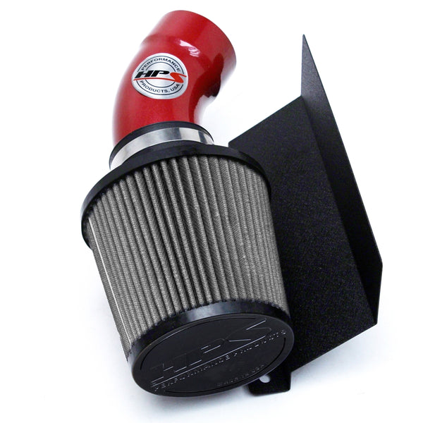 HPS Performance Air Intake Kit with Heat Shield Red 827-574R