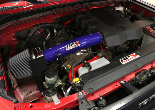 HPS Performance Air Intake Kit with Heat Shield, Blue, 827-583BL