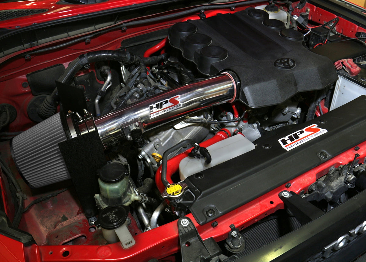 HPS Performance Air Intake Kit with Heat Shield (Polished) - Toyota 4Runner . / Toyota 4Runner / Toyota FJ Cruiser - (2010-2017 / 2010-2024 / 2010-2014)