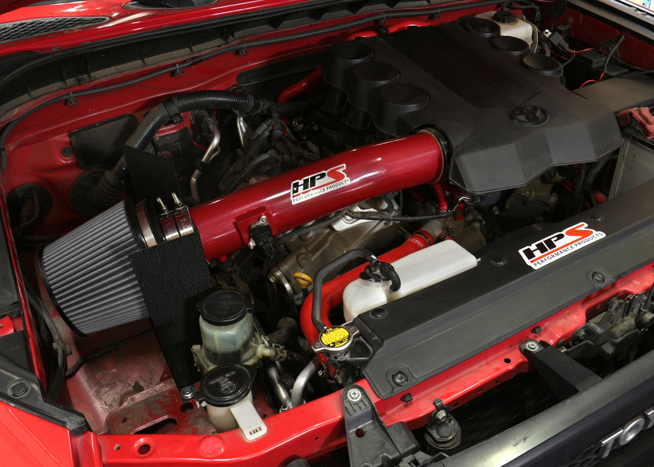 HPS Performance Air Intake Kit with Heat Shield (Red) - Toyota 4Runner . / Toyota 4Runner / Toyota FJ Cruiser - (2010-2017 / 2010-2024 / 2010-2014)