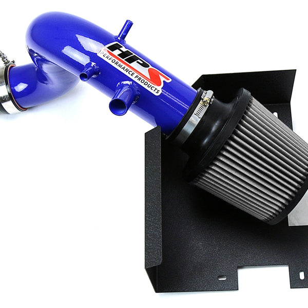 HPS Performance Air Intake Kit with Heat Shield Blue 827-587BL