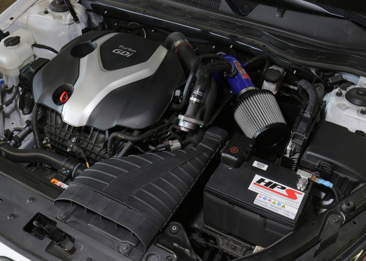 HPS Performance Air Intake Kit with Heat Shield (Blue) - Hyundai Sonata / Kia Optima - (2011-2014 / 2011-2015)