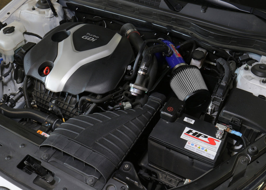 HPS Performance Air Intake Kit with Heat Shield (Blue) - Hyundai Sonata / Kia Optima - (2011-2014 / 2011-2015)
