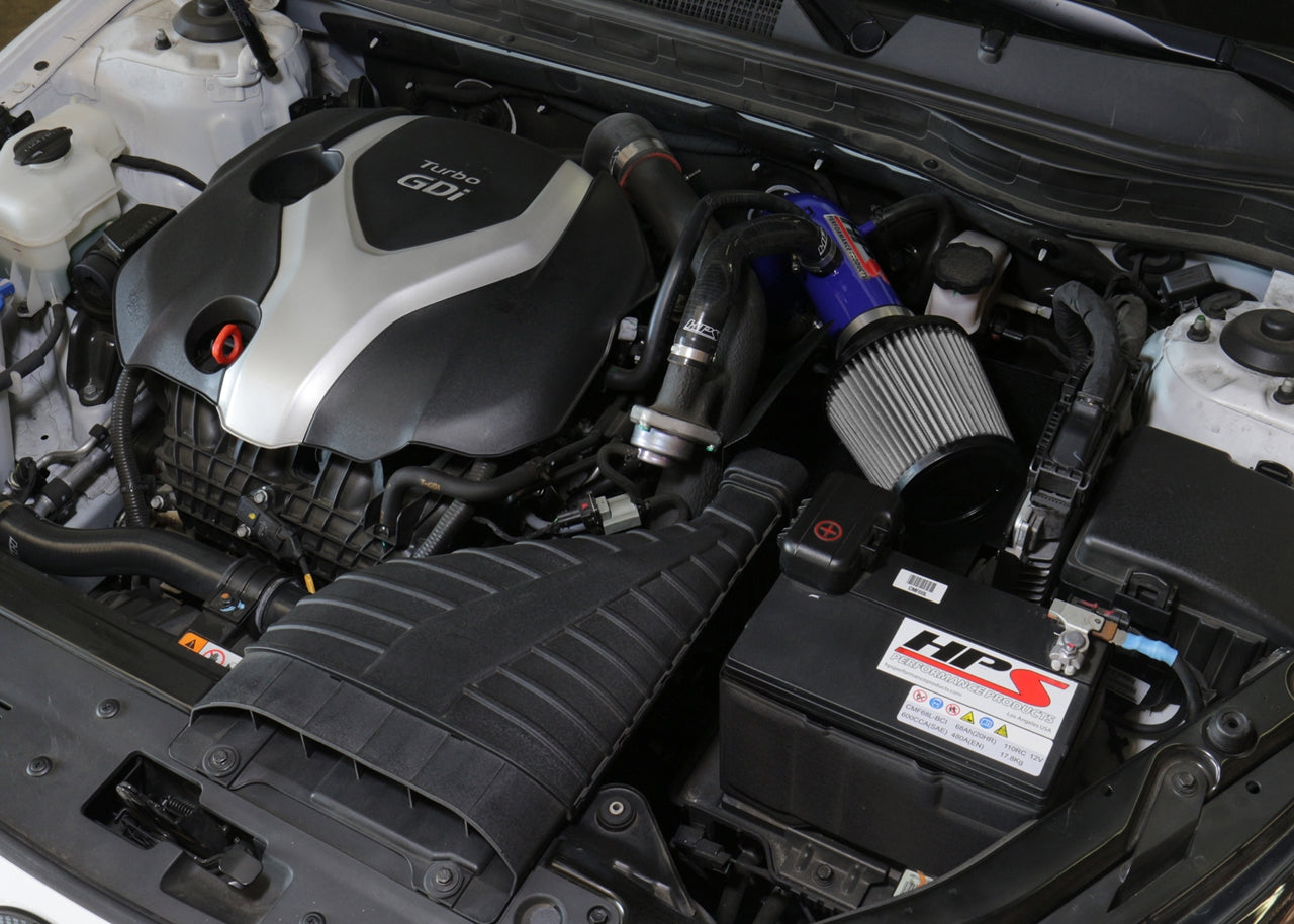 HPS Performance Air Intake Kit with Heat Shield (Blue) - Hyundai Sonata / Kia Optima - (2011-2014 / 2011-2015)