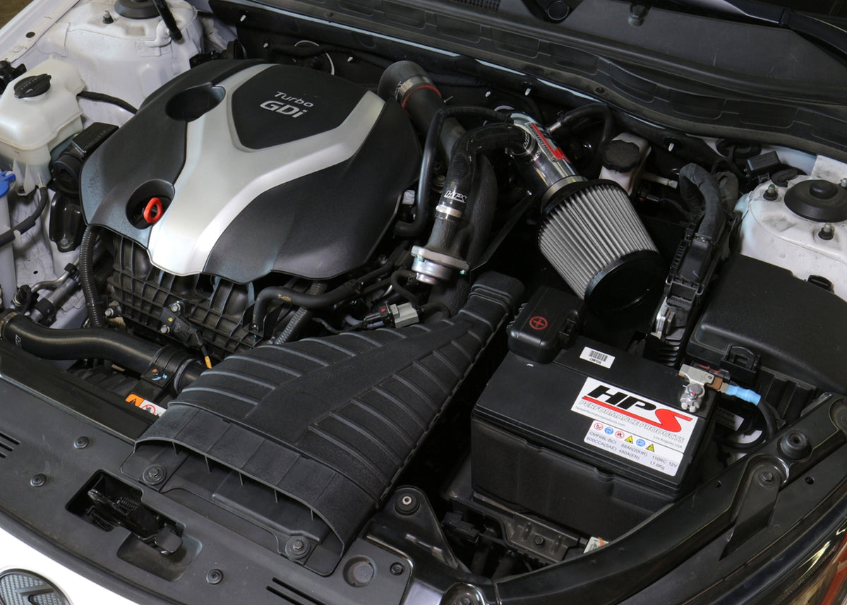 HPS Performance Air Intake Kit with Heat Shield (Polished) - Hyundai Sonata / Kia Optima - (2011-2014 / 2011-2015)