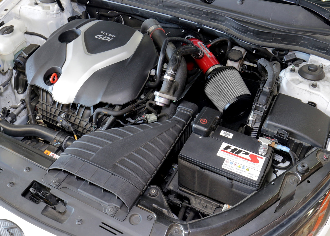 HPS Performance Air Intake Kit with Heat Shield (Red) - Hyundai Sonata / Kia Optima - (2011-2014 / 2011-2015)