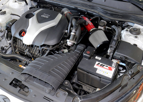 HPS Performance Air Intake Kit with Heat Shield, Red, 827-587R
