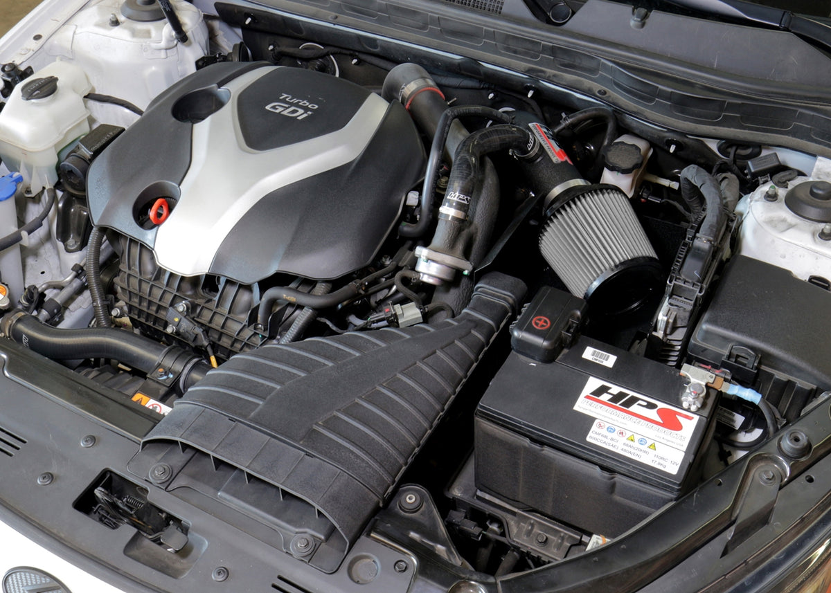 HPS Performance Air Intake Kit with Heat Shield (Black) - Hyundai Sonata / Kia Optima - (2011-2014 / 2011-2015)