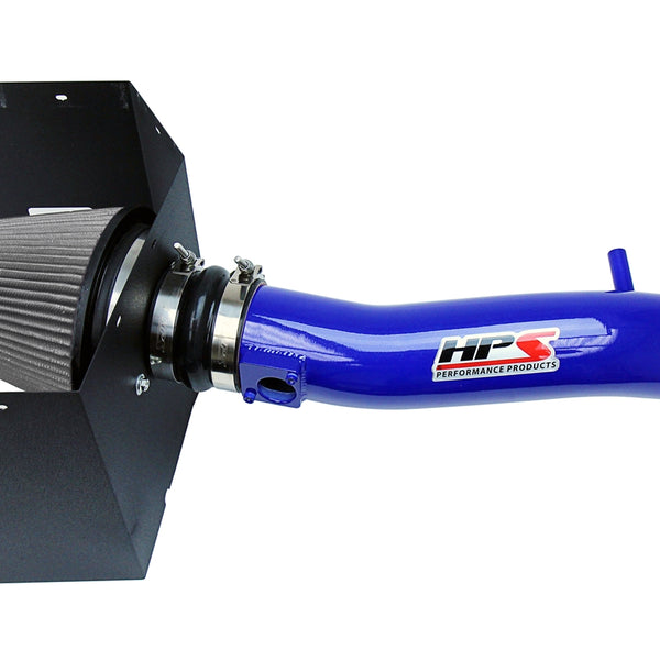 HPS Performance Air Intake Kit with Heat Shield Blue 827-595BL