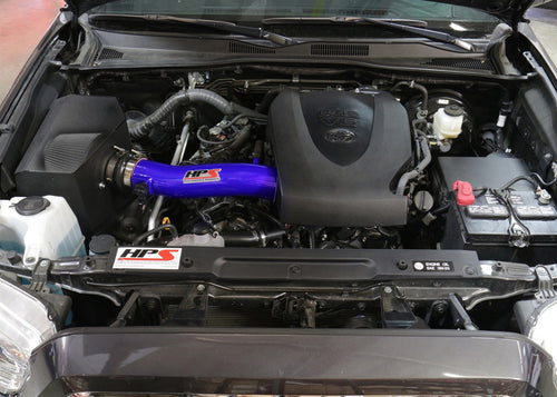 HPS Performance Air Intake Kit with Heat Shield, Blue, 827-595BL