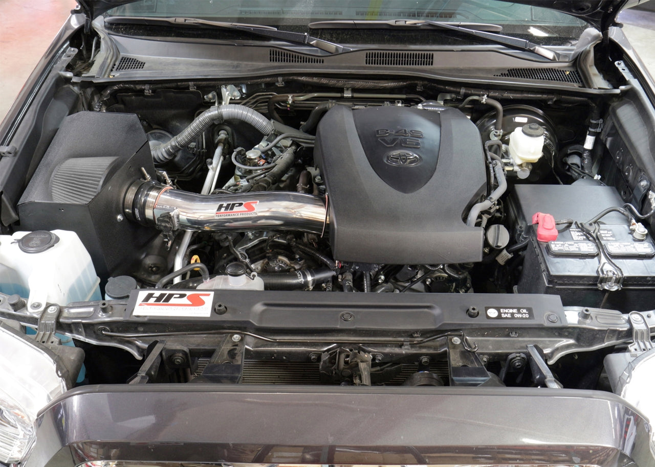 HPS Performance Air Intake Kit with Heat Shield (Polished) - Toyota Tacoma - (2016-2023)