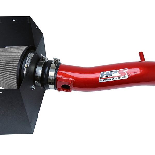 HPS Performance Air Intake Kit with Heat Shield Red 827-595R