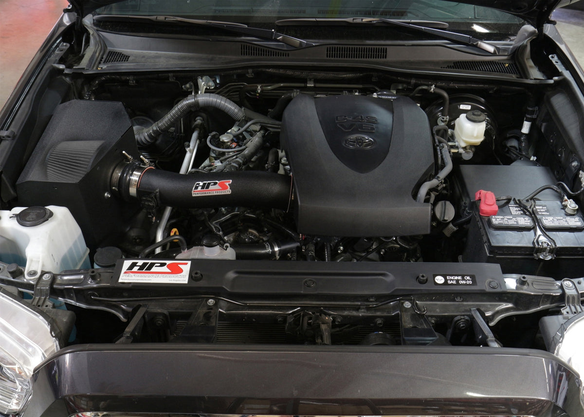 HPS Performance Air Intake Kit with Heat Shield (Black) - Toyota Tacoma - (2016-2023)