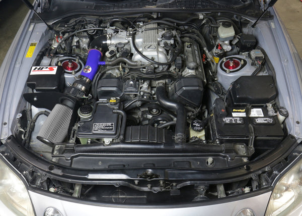 HPS Performance Air Intake Kit with Heat Shield, Blue, 827-596BL