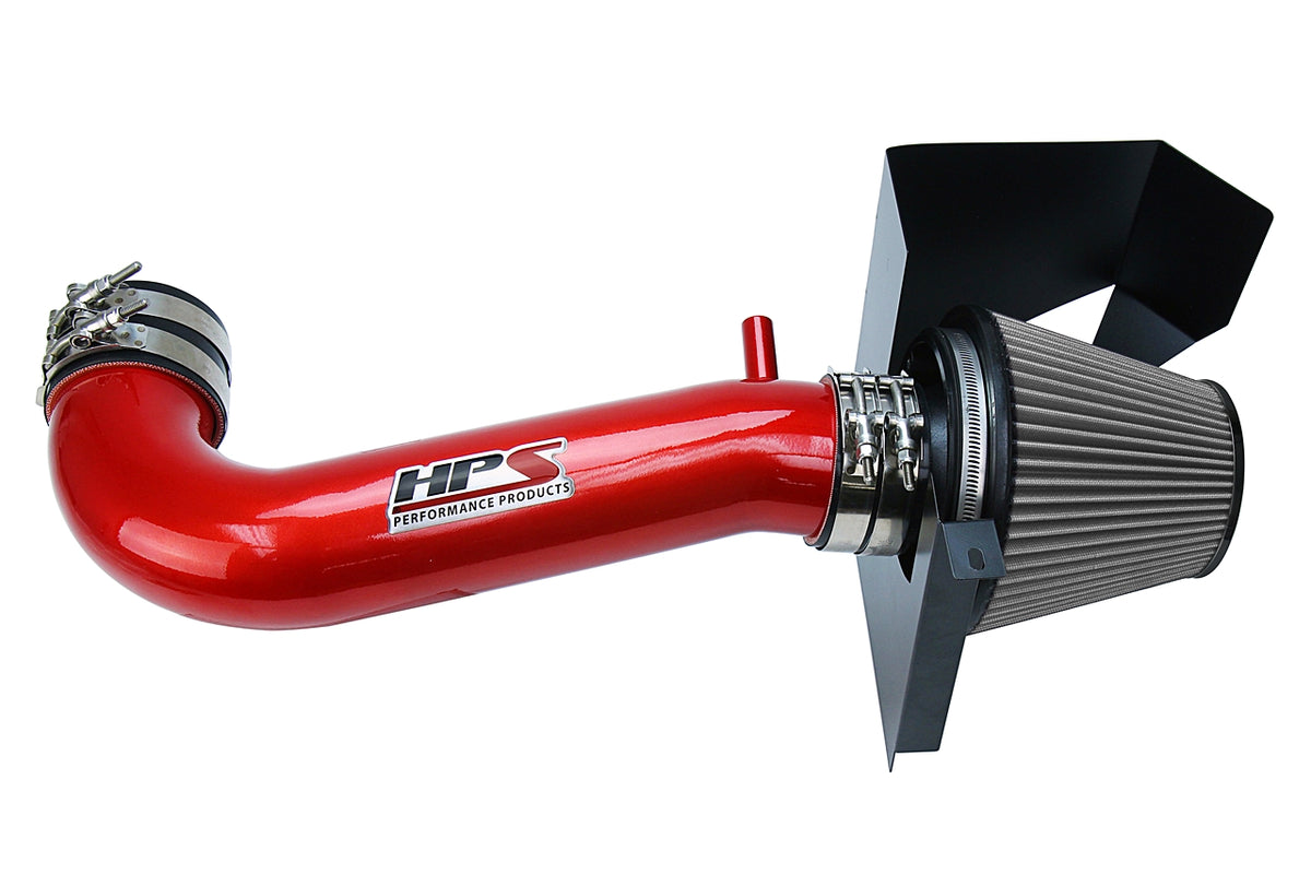 HPS Performance Air Intake Kit with Heat Shield Red 827-600R